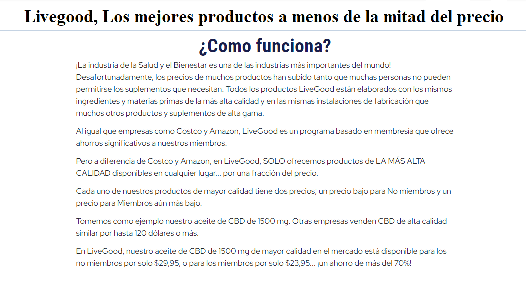 ¡Empieza una nueva vida, próspera y saludable con Livegood.!