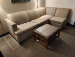 Chaise lounge sectional sofa with full size sleeper inside