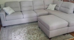Brand New Reversible Sand Color Linen Sectional Sofa +Ottoman