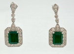 Emerald/Diamond/gold earings