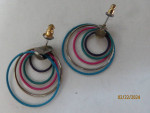 Coloured earrings and iridescent earrings