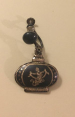 Antique Vintage Siam Sterling Silver Crown Shaped Earrings