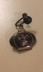 Antique Vintage Siam Sterling Silver Crown Shaped Earrings