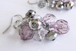 Chico's Grape Cluster & Silver Ball Pierced Earrings