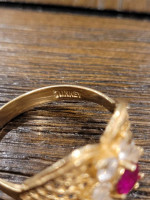 Turkish 14K Yellow Gold Ornate Flower Ring. Size 6.5