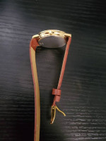 RARE VINTAGE New Old Stock Seiko Super Slim Gold and Leather Mens Watc