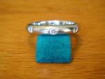 Vintage Ladies 18K White Gold & Diamond Wedding Ring