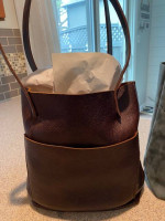 PORTLAND LEATHER CLASSIC TOTE COLDBREW 13" X 11.5" EXCELLENT CONDITION