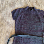 Latin Quarters Women’s Sweater Fitted Dress Short Sleeves Belt Gray Pu