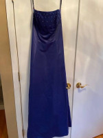 Formal Prom Gown, Size 11/12, Navy Blue Satin, Strapless, ZumZ
