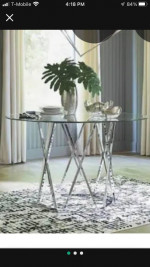 Glass top dining table