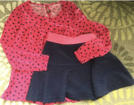 LOT Cat & Jack Size Medium M 7 8 7-8 Pink Heart Navy Skirt Polka Dot T