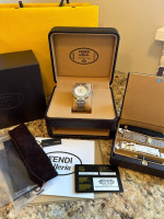 F89034H FENDI SELLERIA WHITE-SILVER DIAL CRONOGRAPH STAINLESS STEEL WA