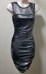 Armani Exchange BRAND NWT Bodycon Mesh-Top No-Sleeve Shimmer Dress XS