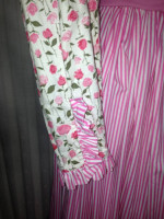 1960s Maxi Granny Hippie Prairie Couture Cotton Dress Sz S