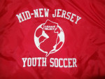 Vintage MNJYSA Large Mid NJ Youth Soccer Red Satin Jacket Made in USA