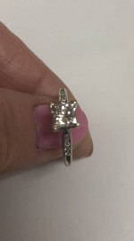 1.25 ctw women’s princess diamond and moissanite set 14K gold setting