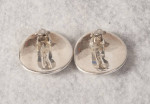 Vintage Taxco Sterling Silver Quality Round Earrings. Clip-Ons, 17.7Gr