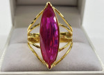 22KT Yellow Gold Ring With Pink Stone