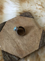 Vintage Turquoise Men's Ring SZ 9 Sterling Silver Cigar Band