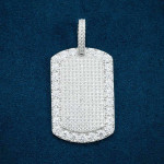 Halo Dog Tag Pendant 14K Gold