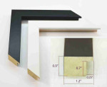 Modern Universal Wooden Stylish Frame Black and White for Paintings, Posters, Photos and Interior Posters. Frame Width 1.2" x Height 0.9"
