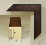 Picture Frame, Wooden Veneer Karelian Birch Width 1.2 inches, Height 1.2 inches.