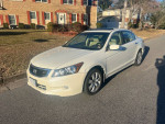 2008 Honda Accord EX-L sedan in white with leather interior parked on a residential street