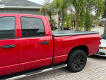 2008 Dodge RAM 1500 Big Horn edition, red truck with leather seats and upgraded features.