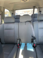 Interior view of 2008 Chrysler Aspen with gray upholstery and spacious third-row seating.