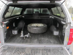 Toyota Tundra SR 4WD truck bed with spare tire and Yakima roof rack