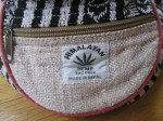 Cute Bohemian Himalayan Hemp Bag w 3 Zipper Pockets & Adjustable Belt!