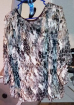 BN! ¢@+😀 Women's 22 / 24 Layered Black, Grey, Brown & White Blouse