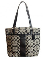 Coach Signature Stripe Tote Shoulder Bag, 28504  - BRAND NEW WITH TAGS