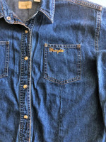 Vintage Wrangler Denim Jacket - Front Tie Top - Crop Top - Wms XL