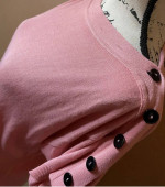 Balenciaga Paris Light Knit Pink Salmon Boat Tail Top Sweater France
