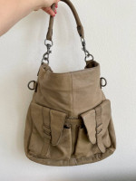 Like new Liebeskind Berlin Gray Soft Leather Hobo Shoulder Bag