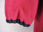 Vintage Women's Handmade Swing Coat S M Red & Black Wool
