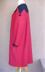 Vintage Women's Handmade Swing Coat S M Red & Black Wool