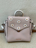 Michael Kors Leather Backpack Bag Soft Pink/Cream