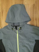 Free Country Women's L Gray/Black Midweight Jacket Water Resistant Sof