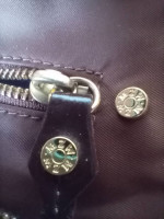 MZ Wallace Brown Shoulderbag Purse Handbag Blue Lining Gold Hardward