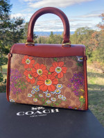 COACH Sammy Top Handle Floral Monogram Purse New in Box!