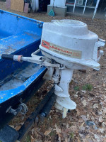 Rowboat 14’ Aluminum w/Motor and Trailer Johnson 5-1/2 HP Sea-Horse