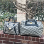 vintage Gucci GG Weekender luggage bag and Handbag Set