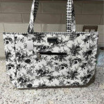 BELLA RUSSO - LARGE TOTE BAG - REVERSABLE BLACK & WHITE FLORAL DESIGN
