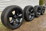 Chevrolet Silverado 20 inch black rims with tires for sale